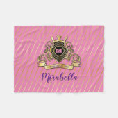 Gold Monogram Fleece Blanket (Voorkant (Horizontaal))