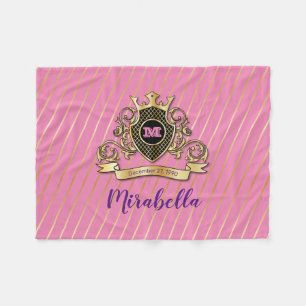 Gold Monogram Fleece Blanket