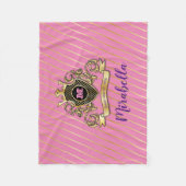 Gold Monogram Fleece Blanket (Voorkant)