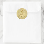 Gold Monogram G Seal Wedding Invitation Holiday Ronde Sticker (Tas)