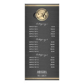 Gold Monogram geborsteld metaal Nail Salon 3 Servi Reclamekaart (Voorkant)
