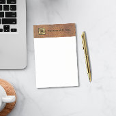 Gold Monogram Genuine Leather Look Elegant Post-it® Notes
