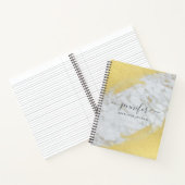 Gold Monogram, gepersonaliseerde marmer Notitieboek (Binnen)