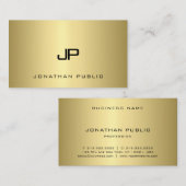Gold Monogram Glamor Plain Modern Graceful Top Visitekaartje (Voorkant / Achterkant)