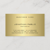 Gold Monogram Glamor Plain Modern Graceful Top Visitekaartje (Achterkant)