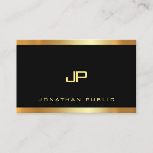 Gold Monogram Glamor Plain Modern Luxury Perfect Visitekaartje
