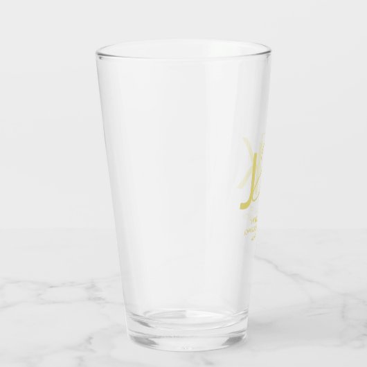 Gold Monogram Glass Cup Glas (Rechts)