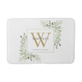 Gold Monogram Greenery Badmat (Voorkant)