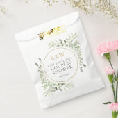 Gold Monogram Greenery Couples Wedding Shower Bedankzakje (Gezegeld)