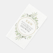 Gold Monogram Greenery Couples Wedding Shower Servet (Hoek)