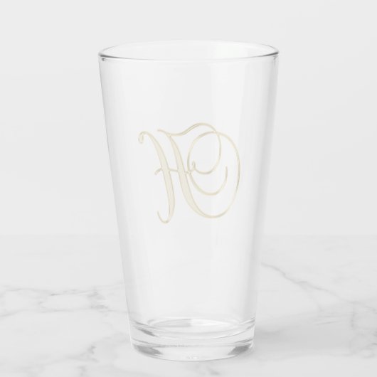 Gold Monogram H glas (Achterkant)