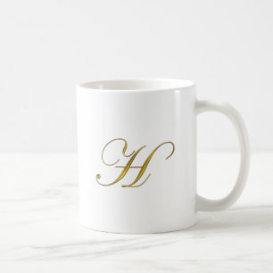 Gold Monogram H Koffiemok