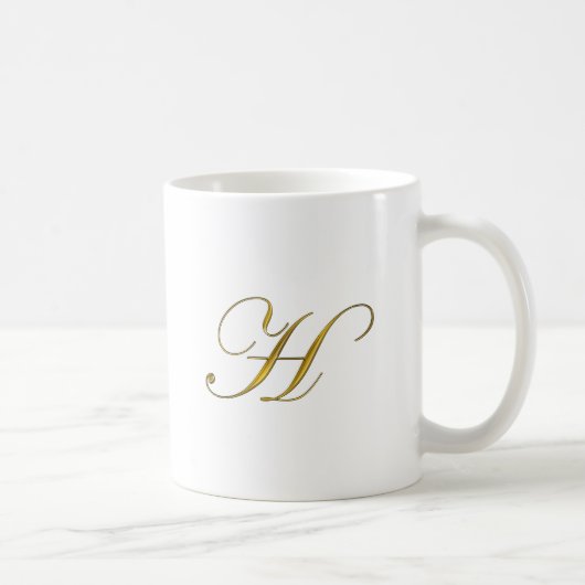 Gold Monogram H Koffiemok (Rechts)