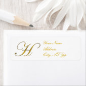 Gold Monogram H retouradres labels (Insitu)