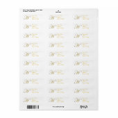 Gold Monogram H retouradres labels (Full Sheet)