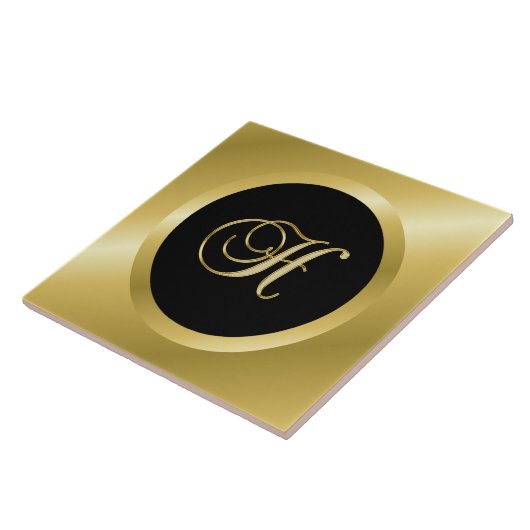 Gold Monogram H Tegeltje (Zijkant)