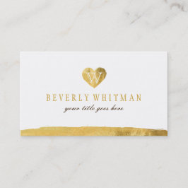 Gold Monogram hart Visitekaartjes