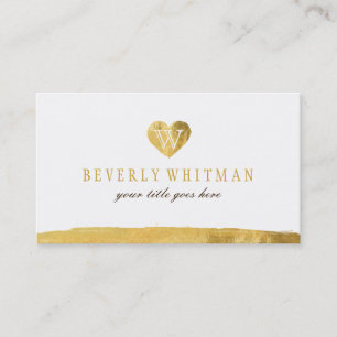 Gold Monogram hart Visitekaartjes