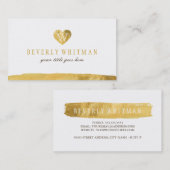 Gold Monogram hart Visitekaartjes (Voorkant / Achterkant)