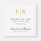 Gold Monogram Hartelijk dank voor de bruidbruidbru Magneet (Voorkant)