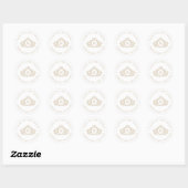 Gold Monogram Hartelijk dank voor uw komst Ronde Sticker (Vel)