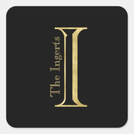 Gold Monogram I en naam op elke kleur Vierkante Sticker