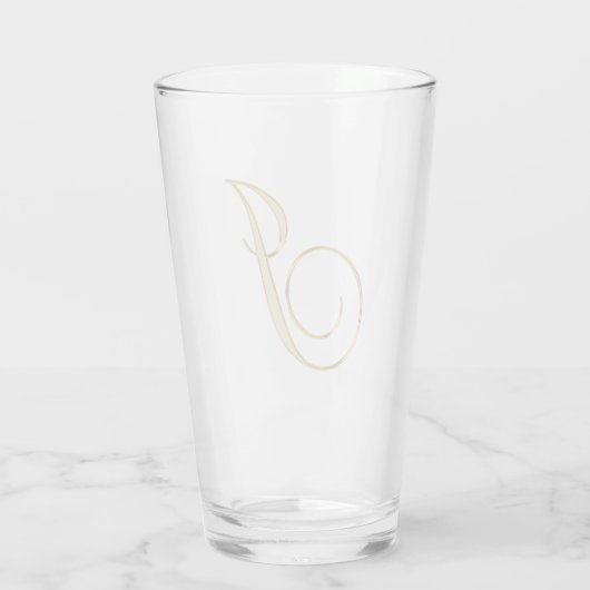 Gold Monogram I Glass Glas (Achterkant)