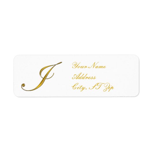 Gold Monogram I Retouradreslabels Etiket (Voorkant)