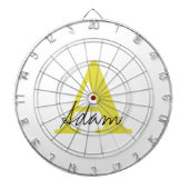 Gold Monogram Initiaal Aangepaste naam Cadeauftist Dartbord (Voorkant)