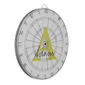 Gold Monogram Initiaal Aangepaste naam Cadeauftist Dartbord (Voorkant Links)