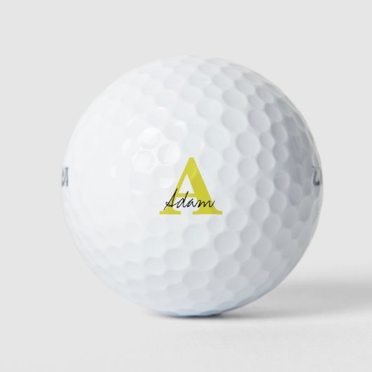 Gold Monogram Initiaal Aangepaste naam Cadeauftist Golfballen (Voorkant)
