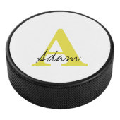 Gold Monogram Initiaal Aangepaste naam Cadeauftist Hockey Puck (3/4)