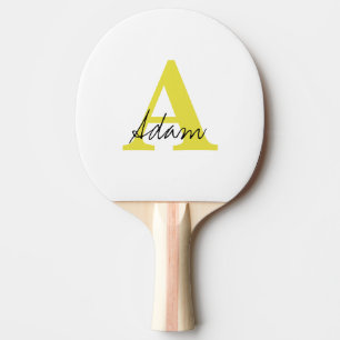 Gold Monogram Initiaal Aangepaste naam Cadeauftist Tafeltennisbatje