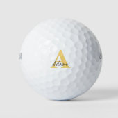 Gold Monogram Initiaal Aangepaste naam Cool Cadeau Golfballen (Voorkant)