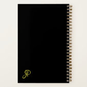 Gold Monogram Initiaal Calligrafie Sjabloon Spiral Notitieboek (Achterkant)