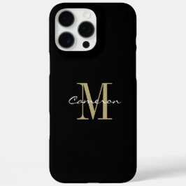 Gold Monogram Initiaal en naam op maat iPhone 16 Pro Max Hoesje