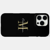 Gold Monogram Initiaal en naam op maat Case-Mate iPhone Case (Achterkant (horizontaal))