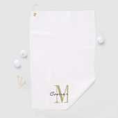 Gold Monogram Initiaal en naam op maat Golfhanddoek (Insitu)