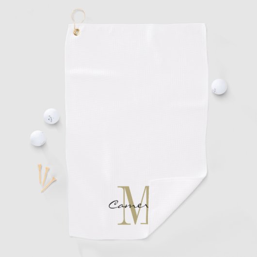 Gold Monogram Initiaal en naam op maat Golfhanddoek (Insitu)