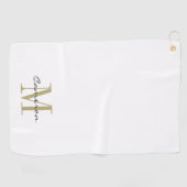 Gold Monogram Initiaal en naam op maat Golfhanddoek (Horizontaal)