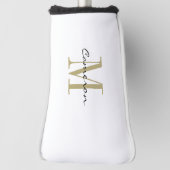 Gold Monogram Initiaal en naam op maat Golfheadcover (Draai 90)