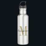 Gold Monogram Initiaal en naam op maat Waterfles<br><div class="desc">Gold Monogram Initiaal en naam op maat</div>