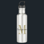Gold Monogram Initiaal en naam op maat Waterfles<br><div class="desc">Gold Monogram Initiaal en naam op maat</div>