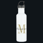 Gold Monogram Initiaal en naam op maat Waterfles<br><div class="desc">Gold Monogram Initiaal en naam op maat</div>
