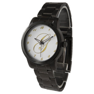 Gold Monogram Initiaal G Aangepaste wacht Horloge