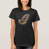 Gold Monogram Initiaal Letter G T-shirt (Voorkant)