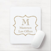 Gold Monogram Initiaal Naam White Gold Trendy Muismat (Met muis)