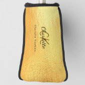 Gold monogram initiaal name script golfheadcover (Draai 90)