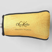 Gold monogram initiaal name script golfheadcover (Voorkant)