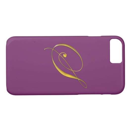Gold Monogram Initiaal S iPhone 7 Hoesje (Achterkant (Horizontaal))